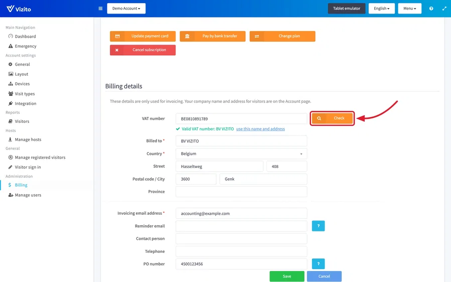 checking a VAT number