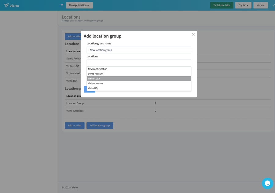 select location groups