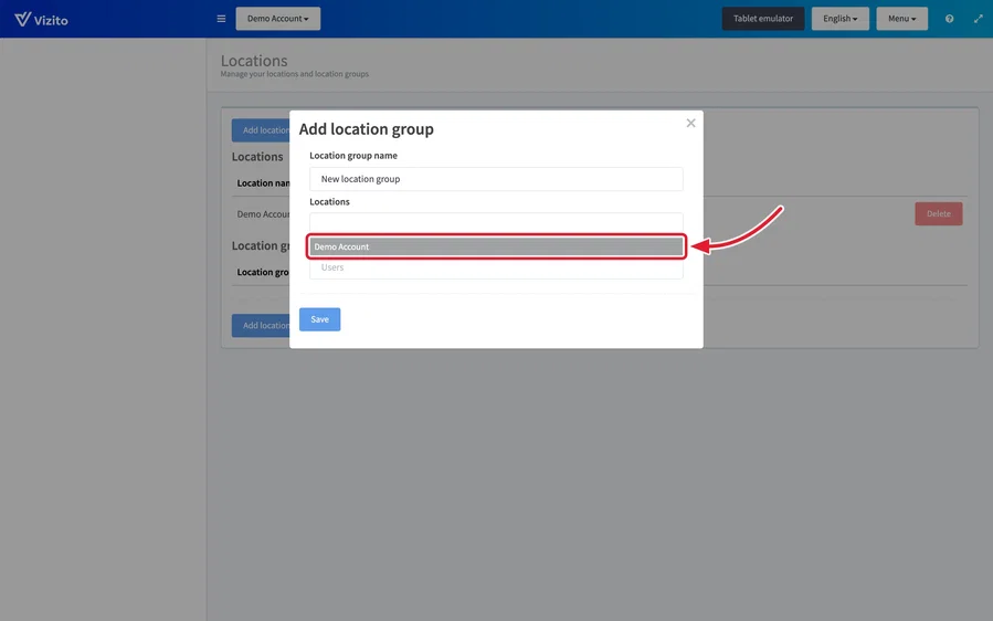 select location groups