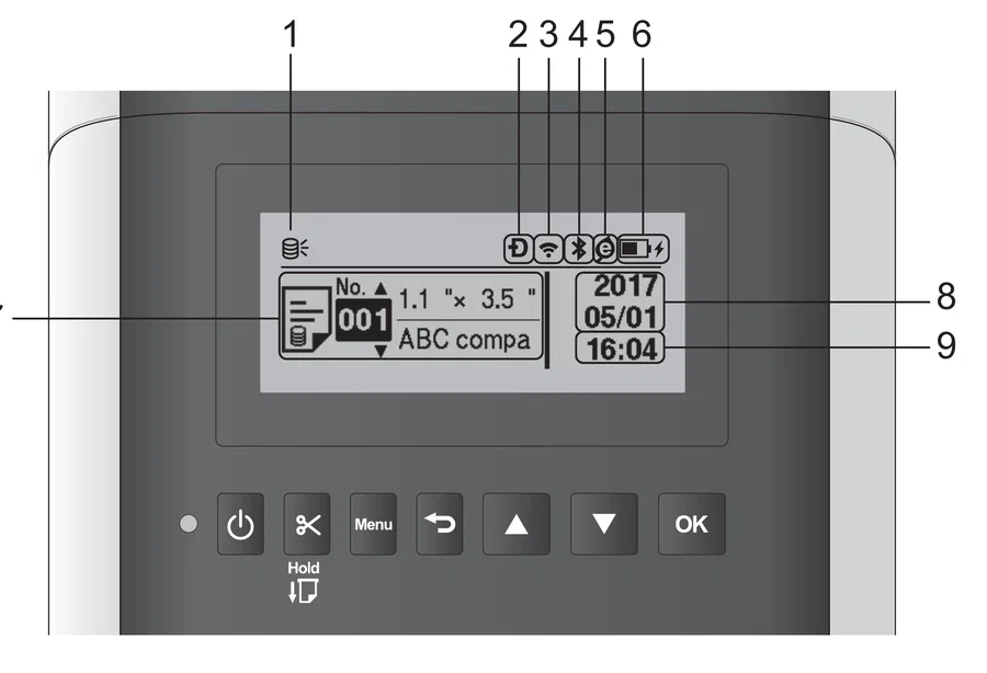 Die Statusleiste auf dem Druckerdisplay