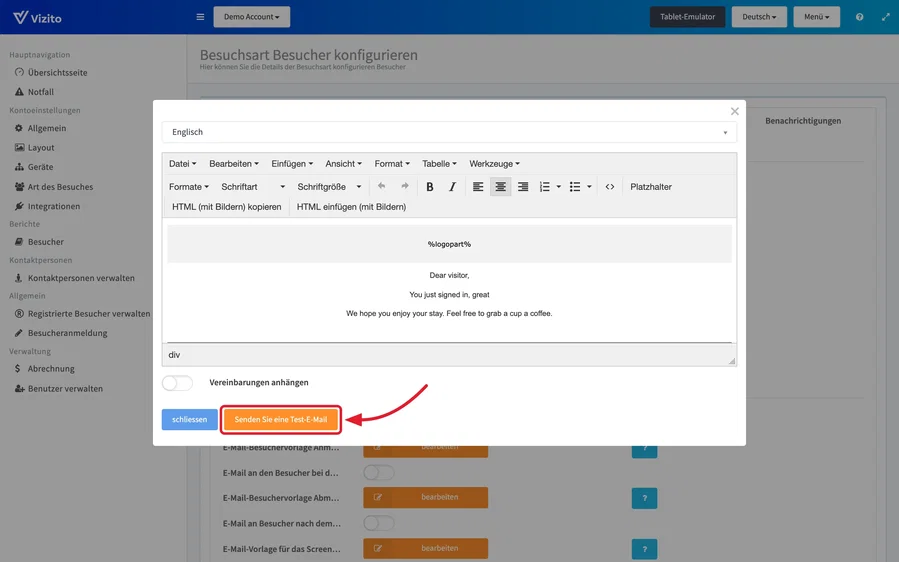 Test-E-Mail senden