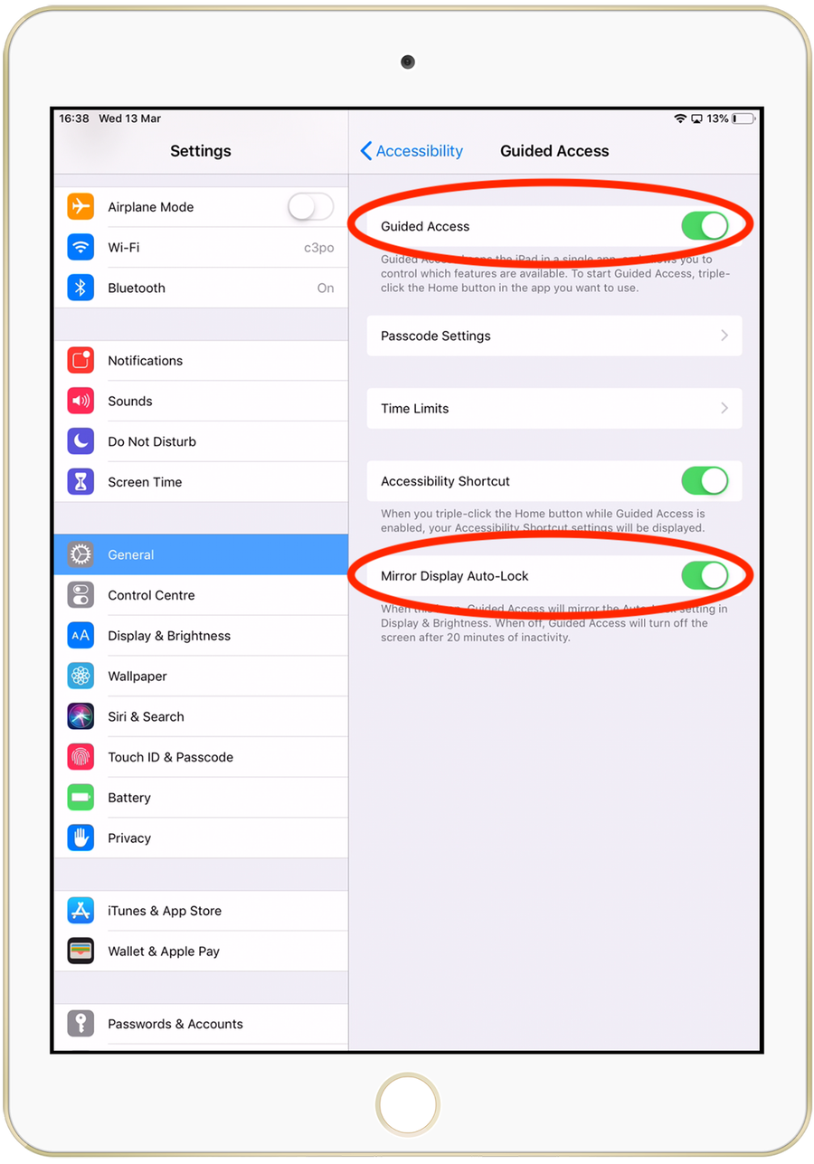 Vizito iOS geführter Zugriff Bedienungshilfen
