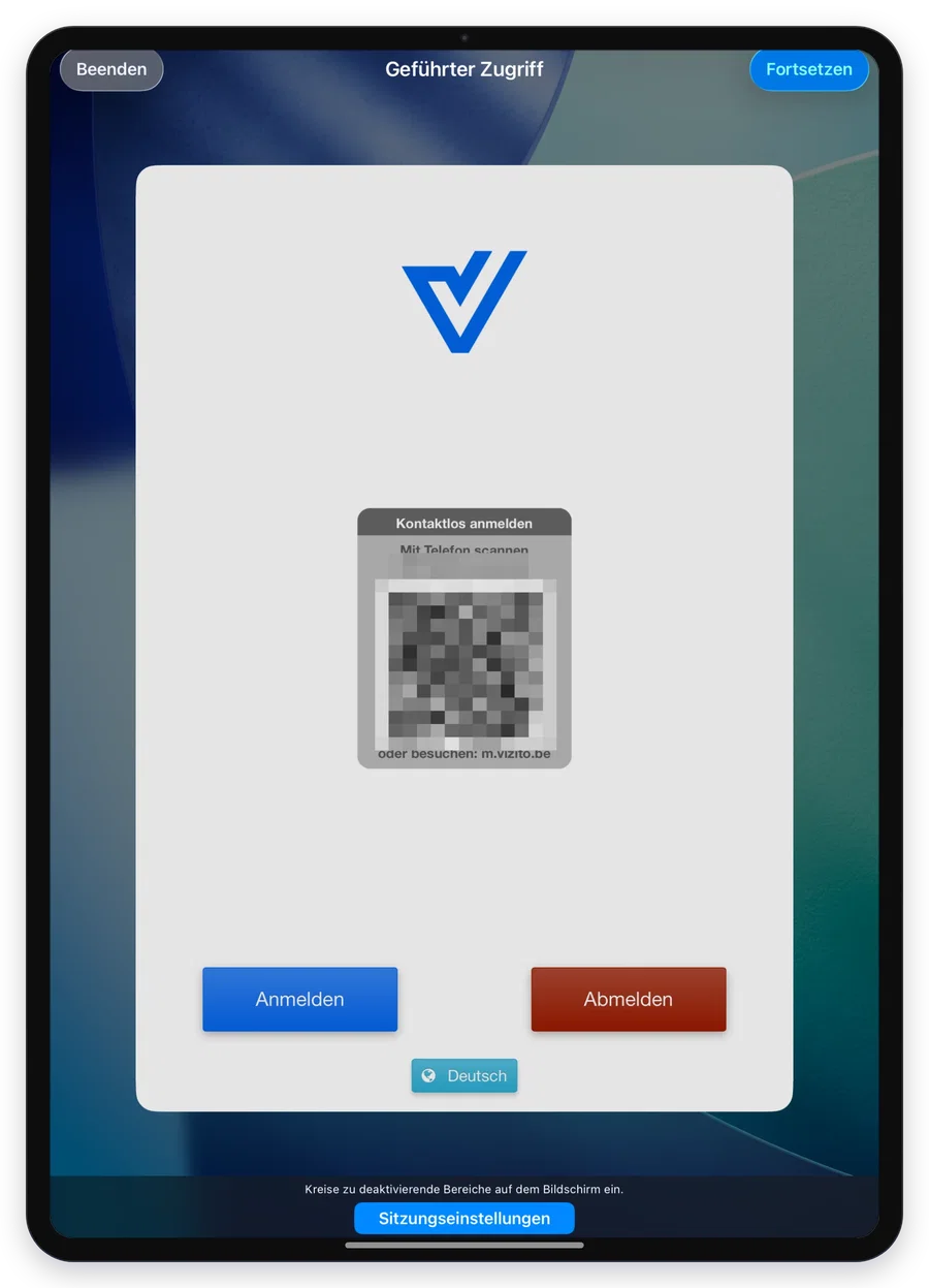 Der geführte Zugriff über dem Vizito-Kiosk