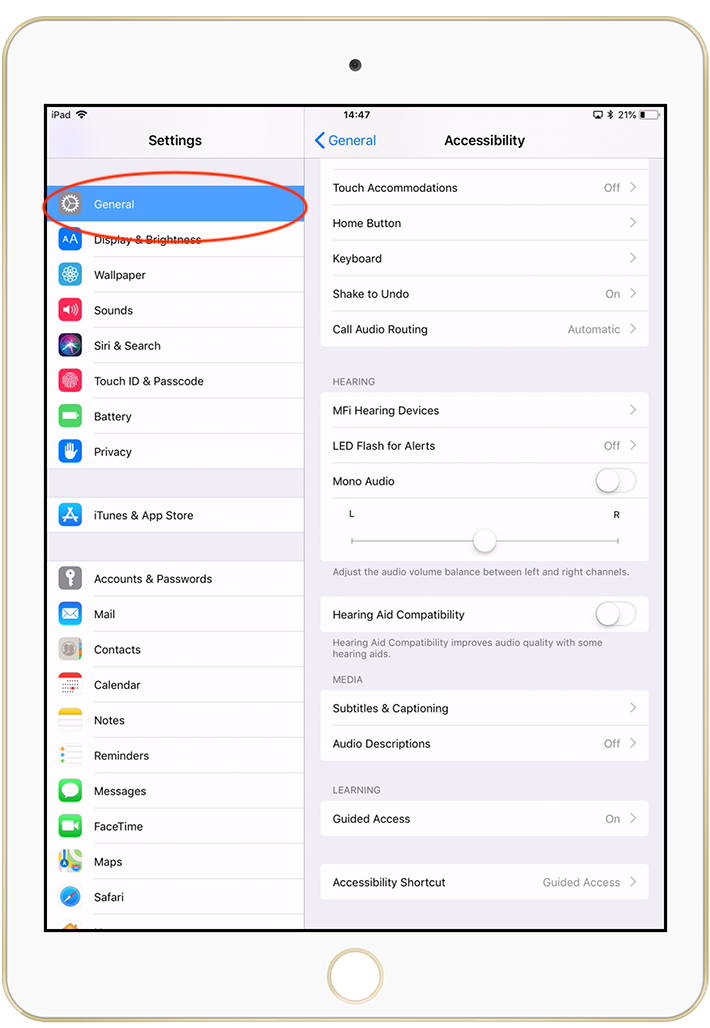 Vizito iOS geführter Zugriff Code PIN