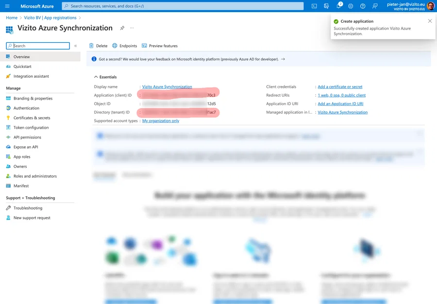 Details der App-Registrierung