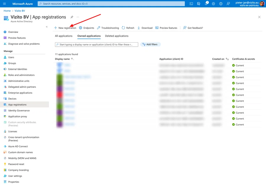 Neue App-Registrierung