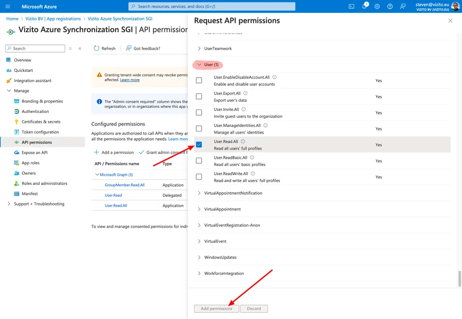 Benutzer-API-Berechtigung