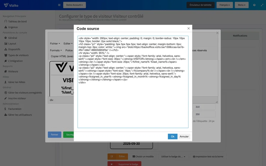 La fenêtre de code source