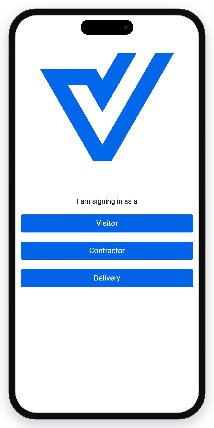 Choisir un type de visiteur sur le téléphone du visiteur