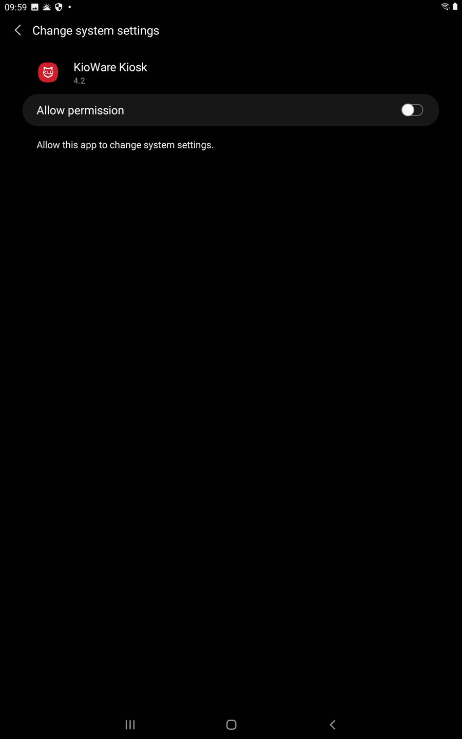 Autorisations tablette Android écriture des réglages 2