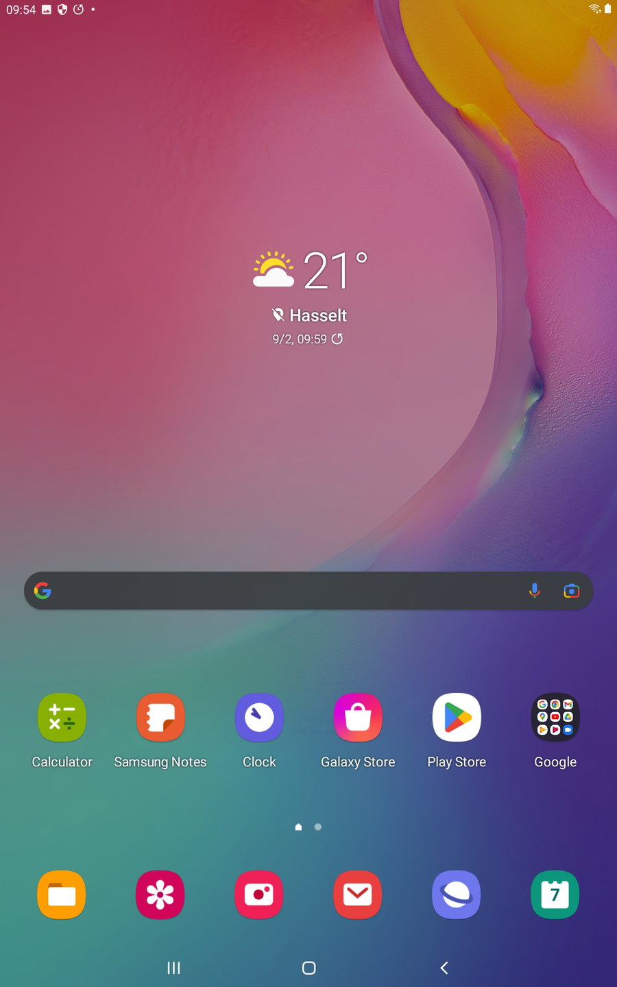 Écran d&rsquo;accueil de la tablette Android