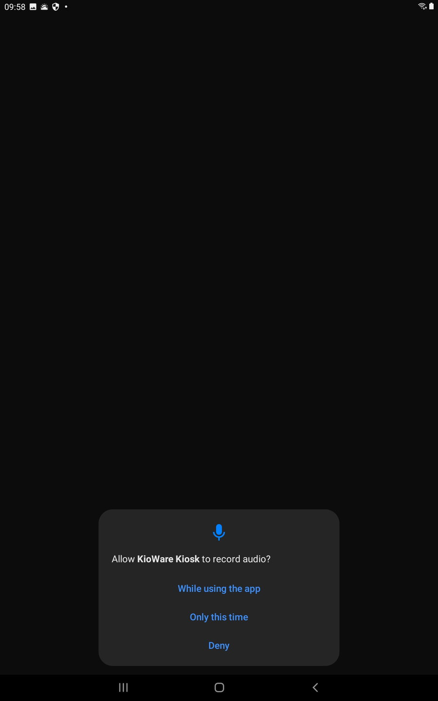 Autorisations tablette Android audio