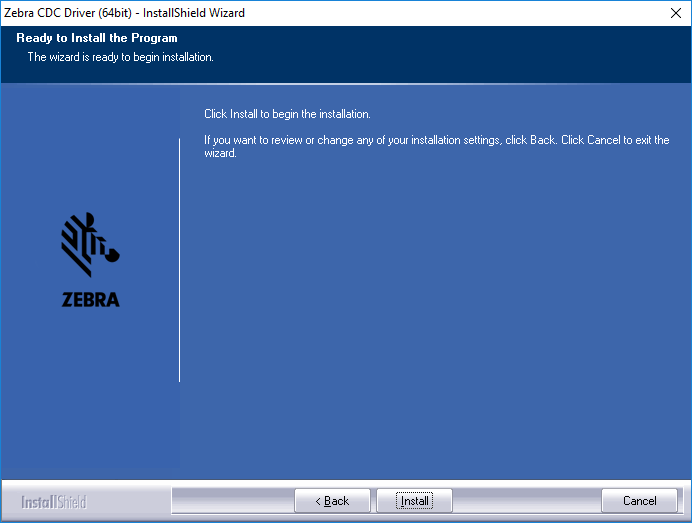 installer zebra usb vers com étape 3