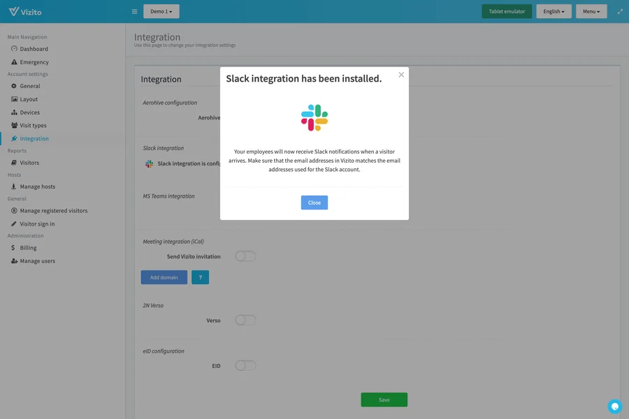 intégration de l&rsquo;application slack 3