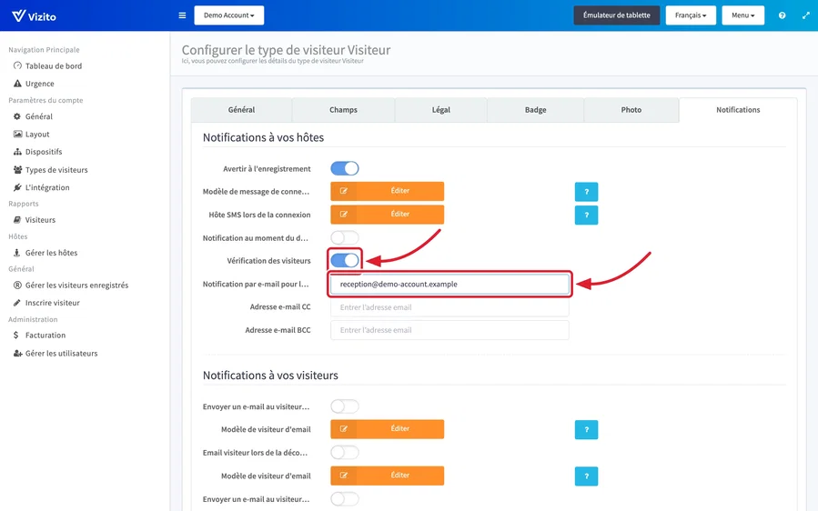 filtrage du type de visiteur