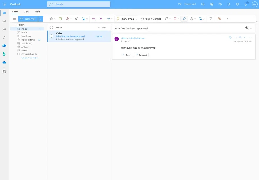 vizito filtrage des visiteurs message notification accueil