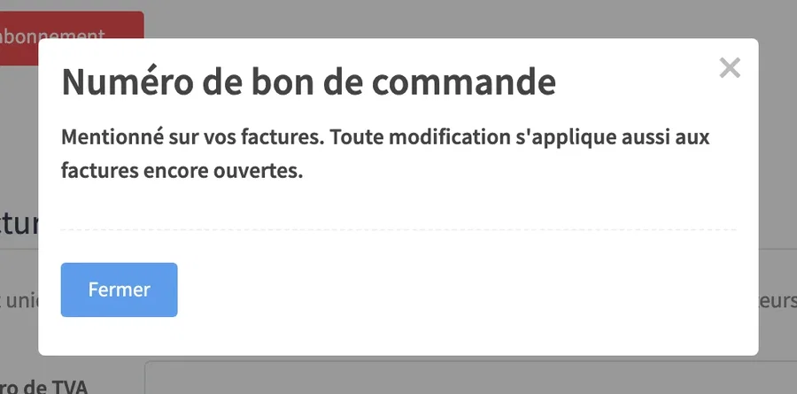 l&rsquo;explication du numéro de bon de commande