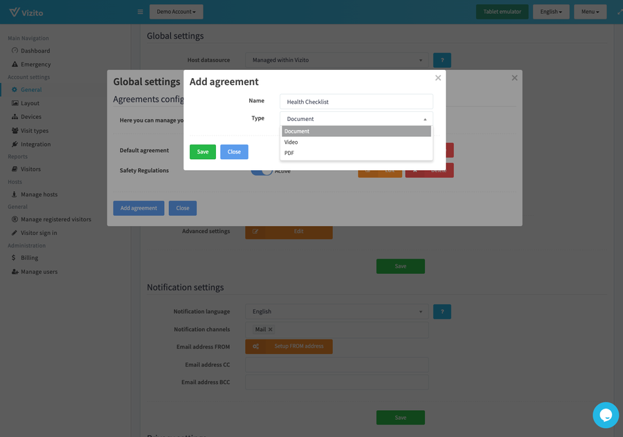 choose agreement type