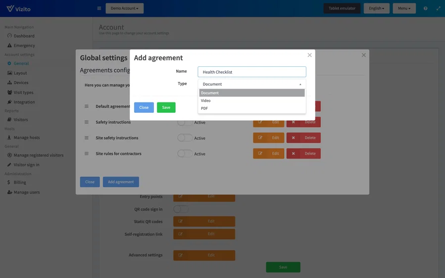 Choosing the agreement type