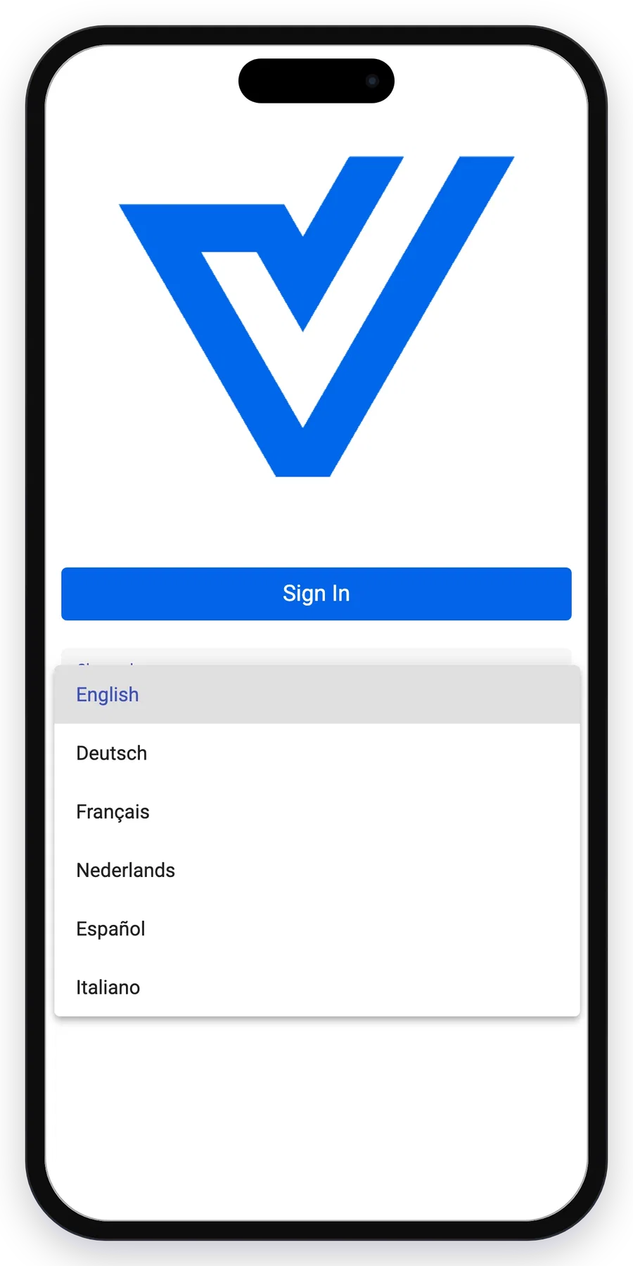 Choosing a language on the visitor’s phone