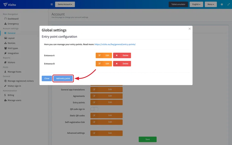add entry points
