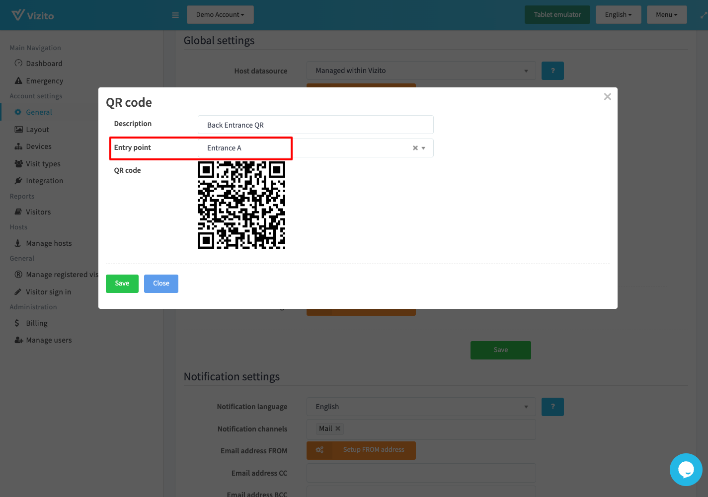 static qr assign entry point