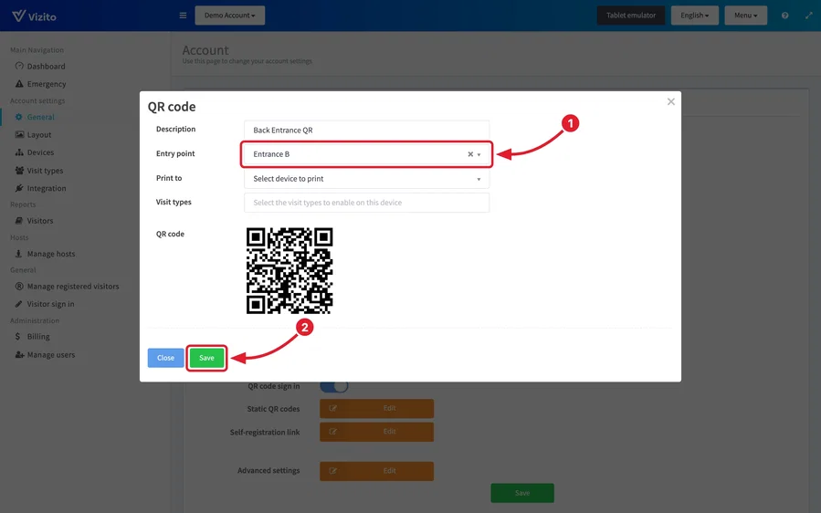static qr assign entry point