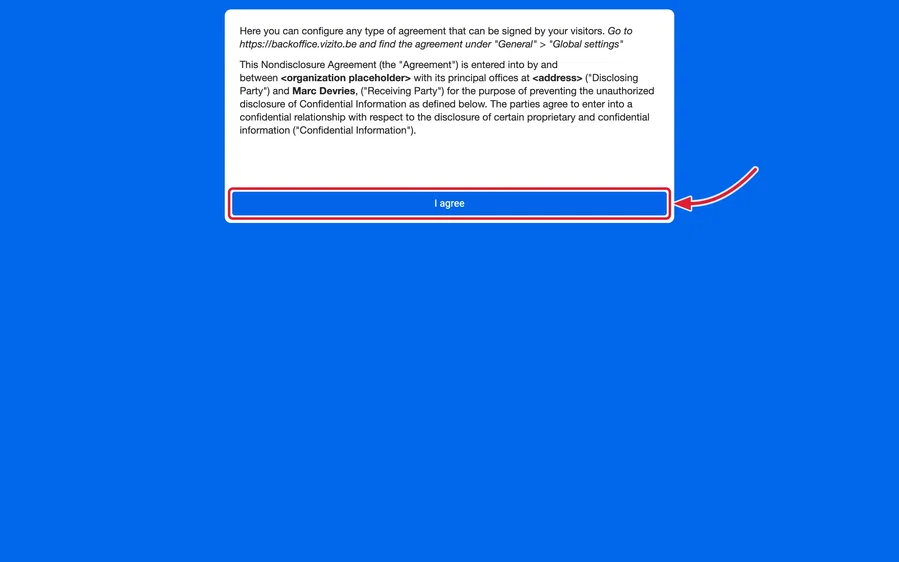 Reading and accepting an agreement