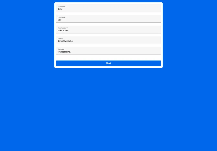 pre-registration form