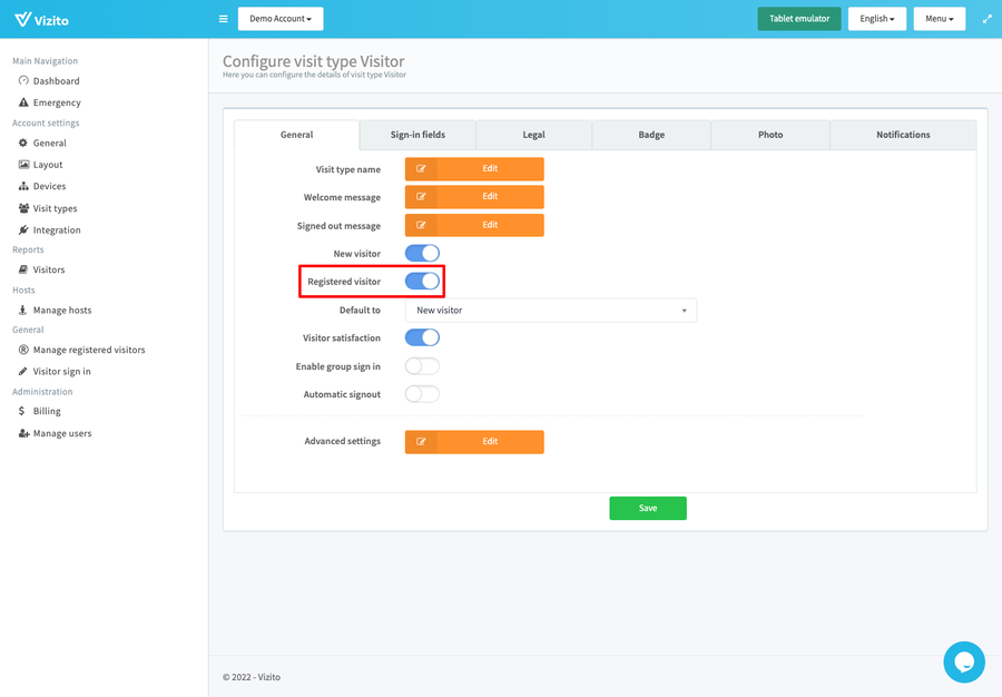 enable registered visitors