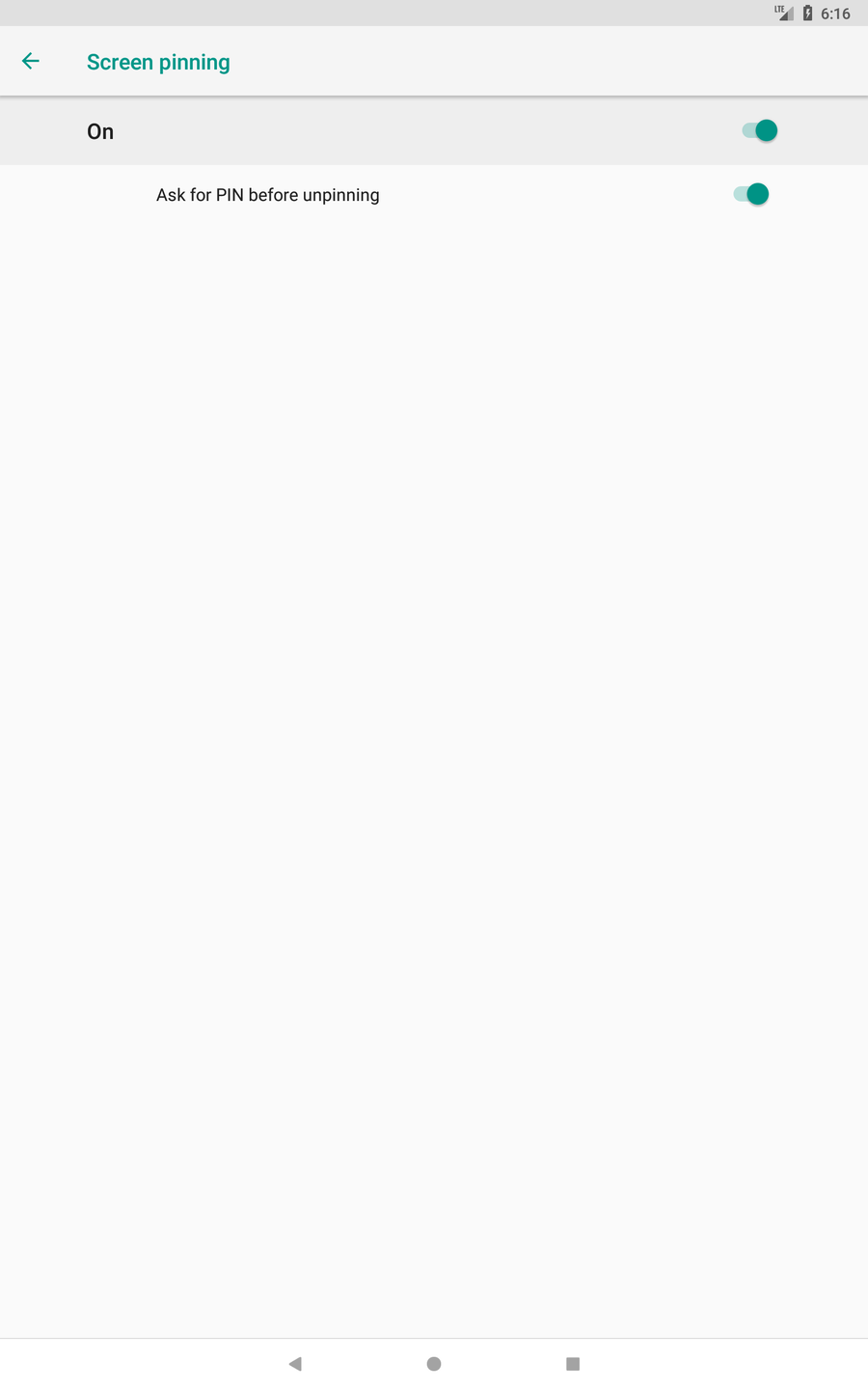 Vizito Android Kiosk Screen pinning pin code no notifications