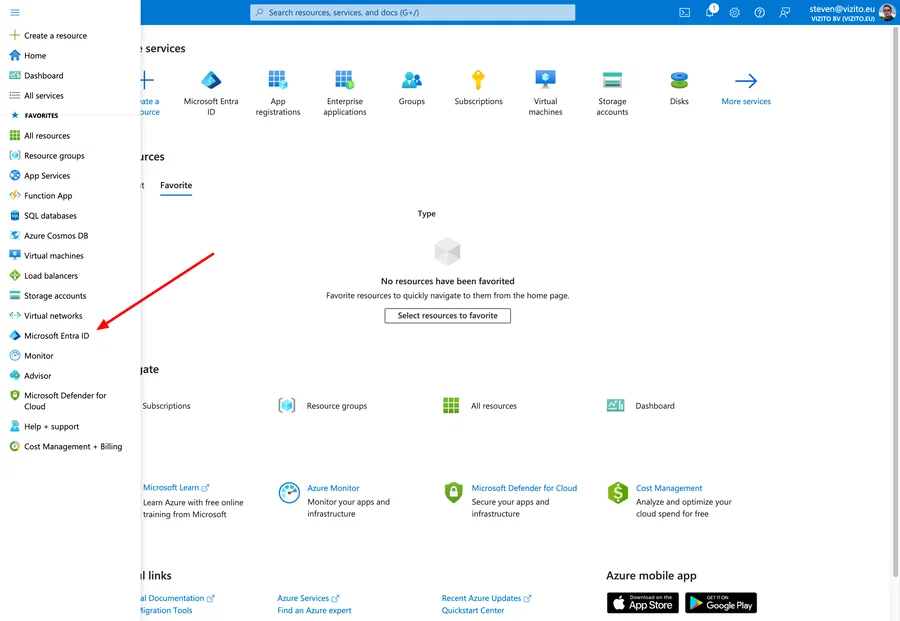 Open Azure Entra ID