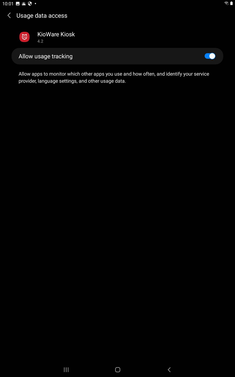 Kioware wizard data usage 2