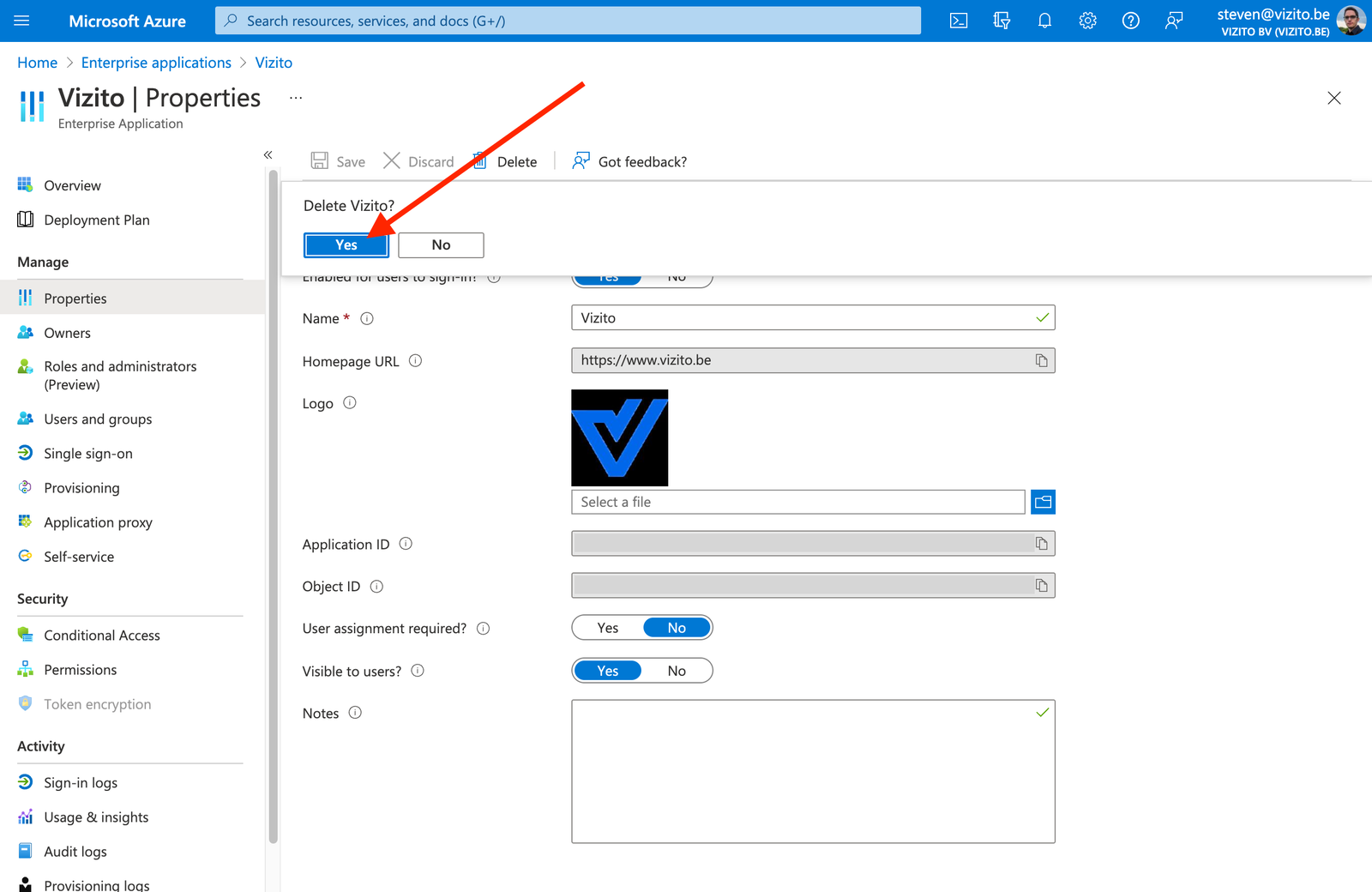 vizito teams integration reset authentication 4