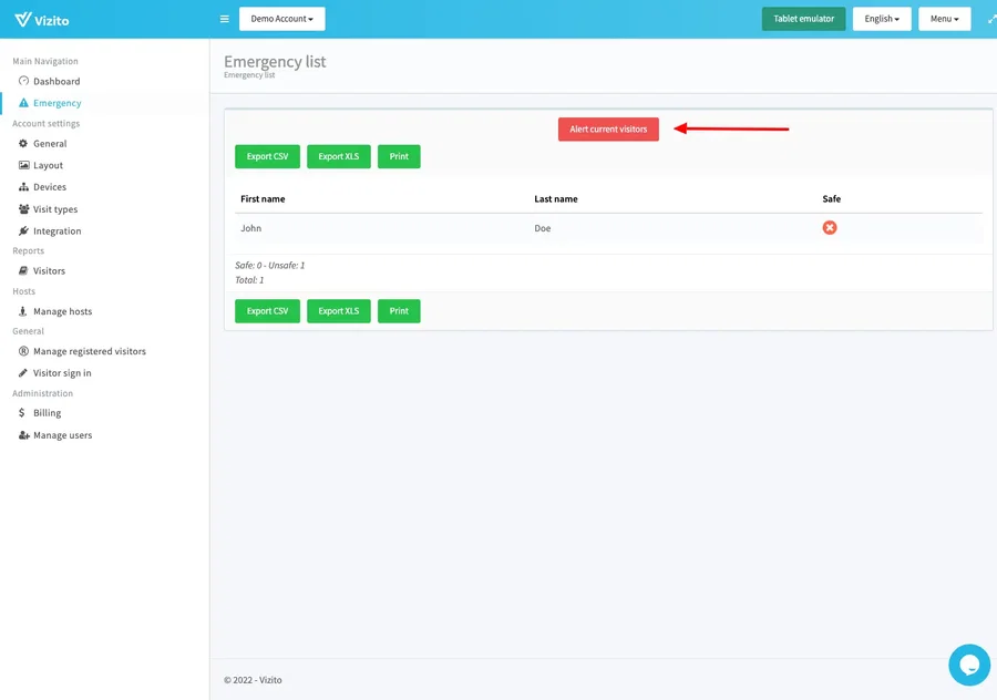 alert current visitors