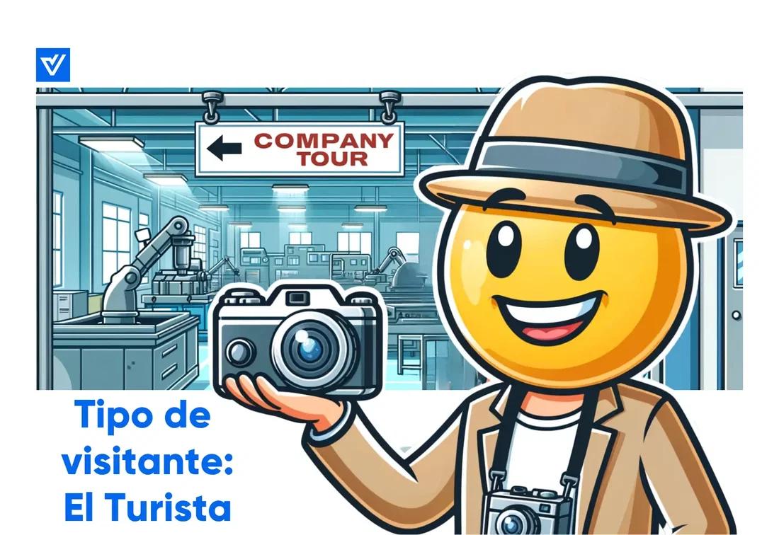 Visitante de dibujos animados tipo El turista