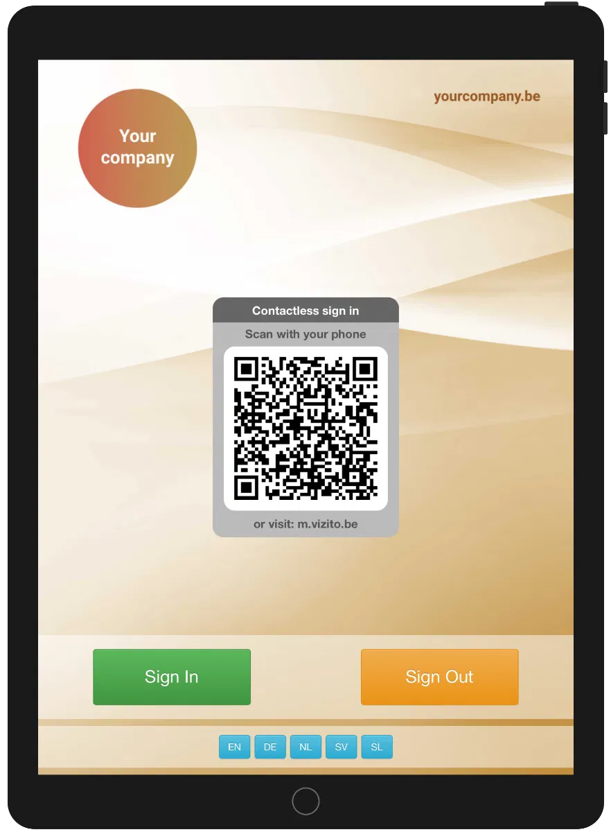 Vizito QR Code Contactless Firma del visitatore Check In Registrazione