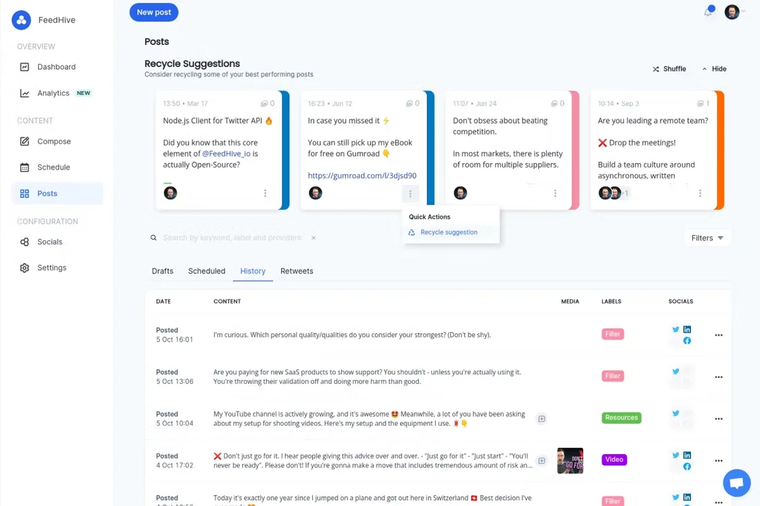 Feedhive Screenshot