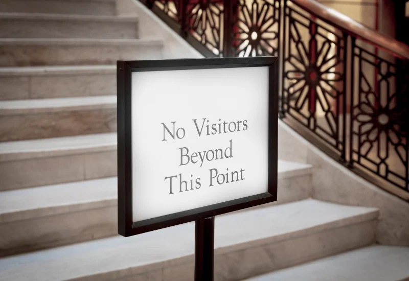 Geen bezoekers voorbij dit punt