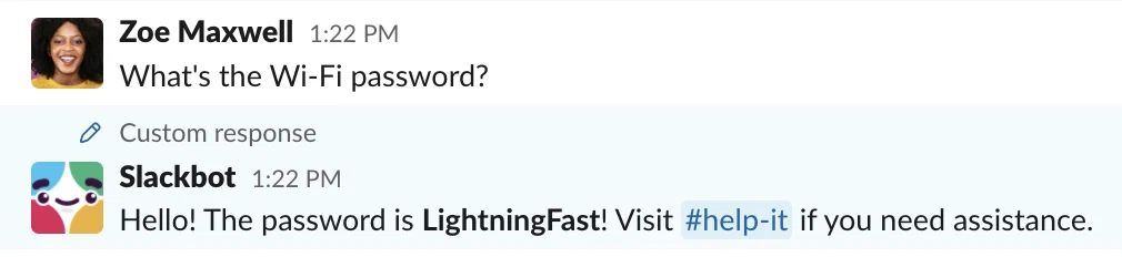 Slack automation interaction team