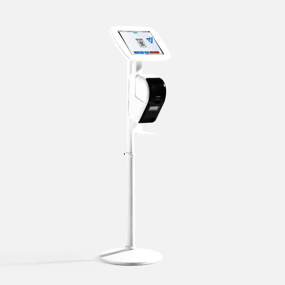 Bouncepad Elevate + Brother - suporte para tablet com o ecrã de registo da Vizito