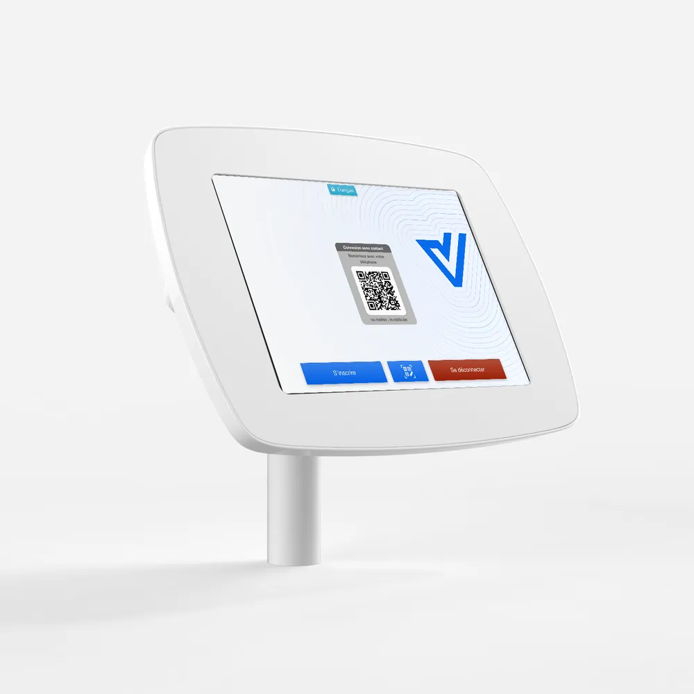 Bouncepad Static 60 - support de tablette affichant l'écran d'accueil Vizito